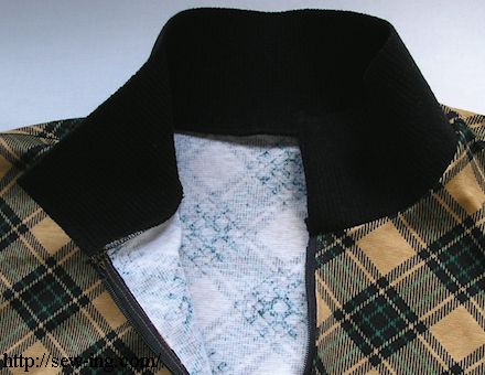 Collar sewn