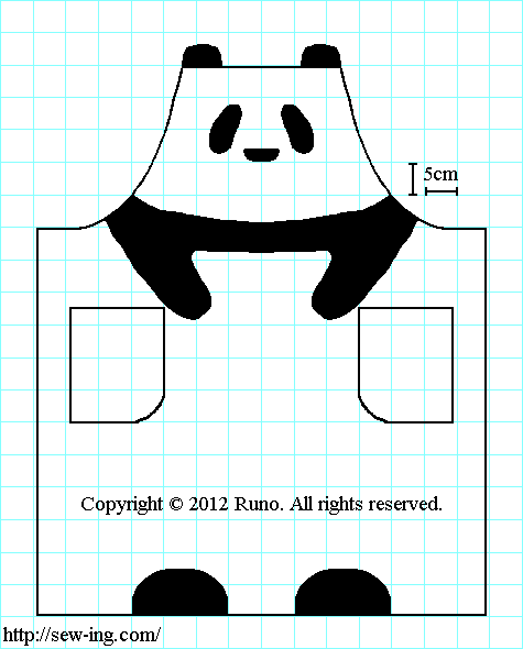 Drawing of panda apron